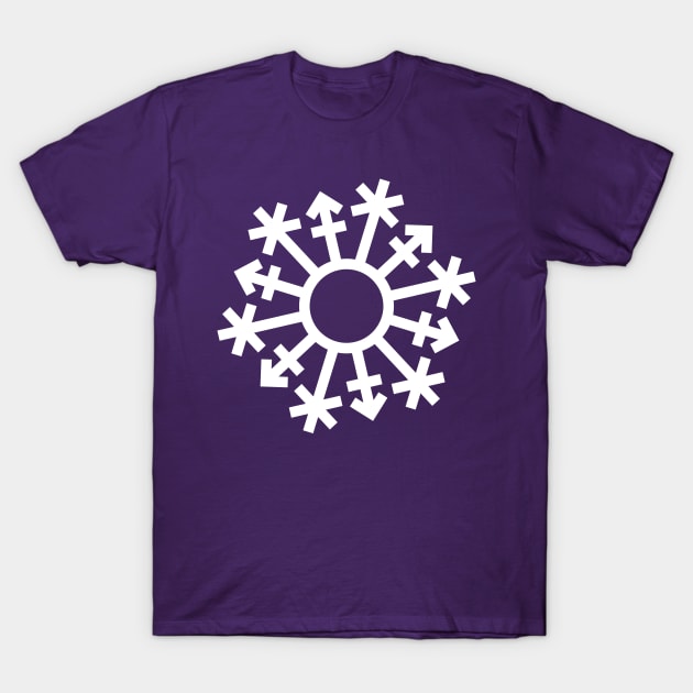 Gender Snowflake - White - No Text T-Shirt by GenderConcepts